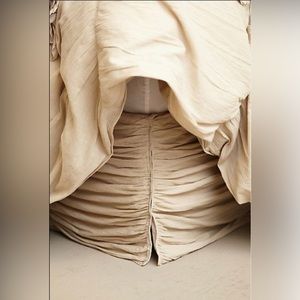 Anthropologie Georgina Cream Bed Skirt